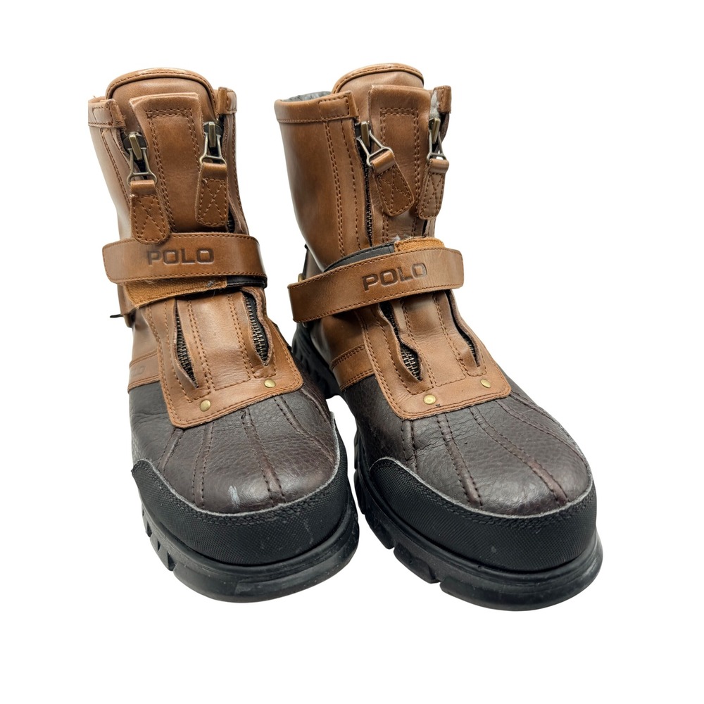 Polo Ralph Lauren Conquest Hi III Boots Mens 10D Brown Leather Duck Boots